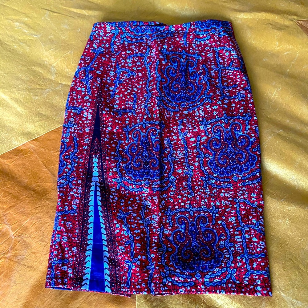 African Textile Pencil Skirt